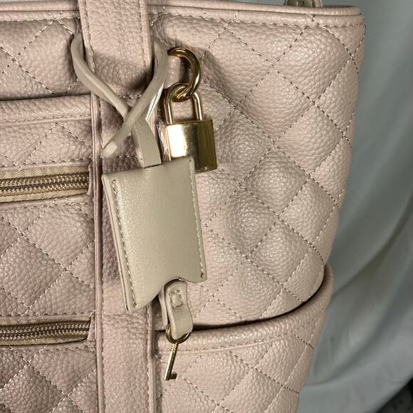 DD Bird The Taupe Leather Nash With Changing Pad Diaper Bag Luxury Shoulder - Picture 13 of 16